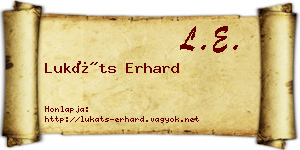 Lukáts Erhard névjegykártya
